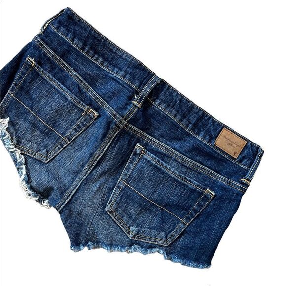 AMERICAN EAGLE Cut Off Stretch Mid Wash Denim Jean Short 4 - Picture 4 of 7
